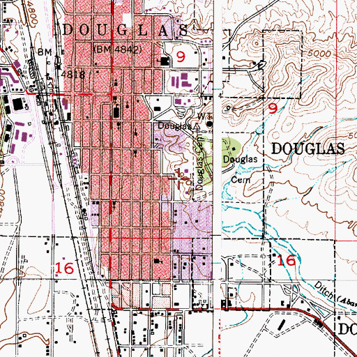 Topographic Map of Fort Fetterman Pit, WY