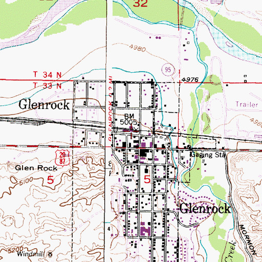 Topographic Map of Fairview Mine, WY