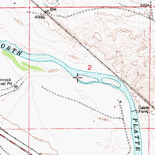 Topographic Map of Brubaker Pit, WY