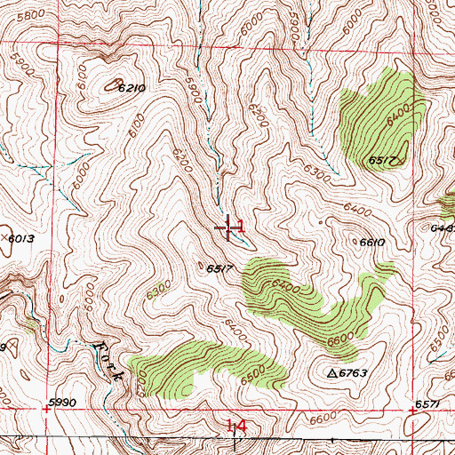 Topographic Map of Mormon Canyon Mine, WY