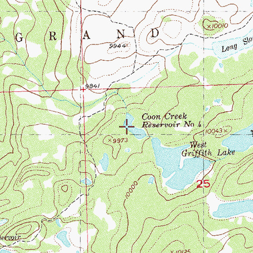 Topographic Map of Coon Creek Reservoir Number Four, CO