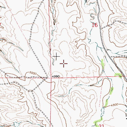 Topographic Map of Harney Creek Mine, WY