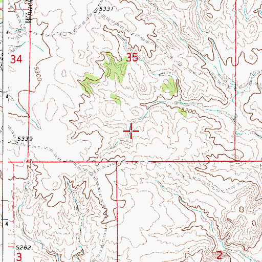 Topographic Map of Onion Mine, WY
