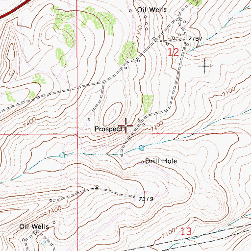 Topographic Map of Jager Oil Prospect, WY