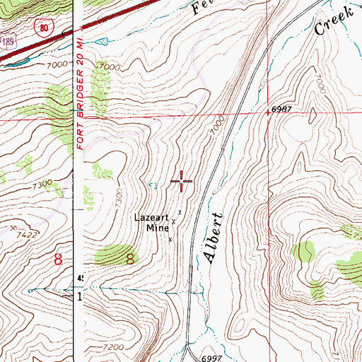 Topographic Map of Junction Mine, WY