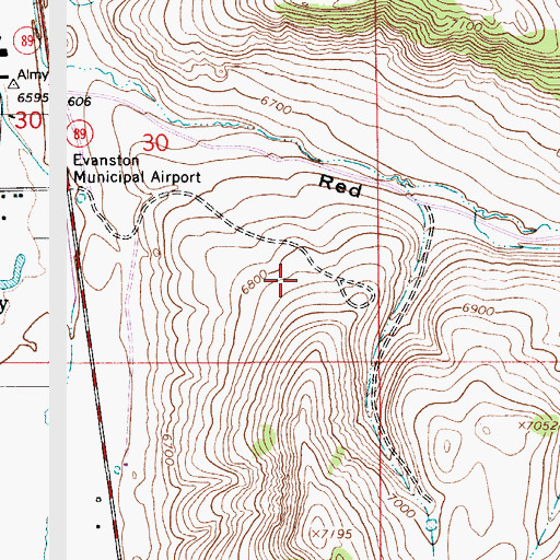 Topographic Map of Almy Number Five Mine, WY