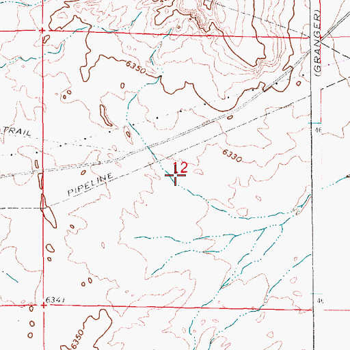 Topographic Map of Diamond Alkali Company Number One Mine, WY