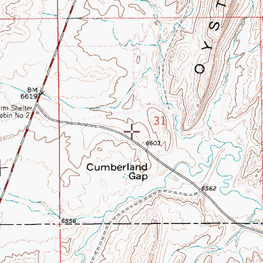 Topographic Map of Cumberland Number One Mine, WY