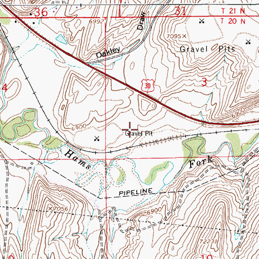 Topographic Map of Pacific Coal Company Mine, WY