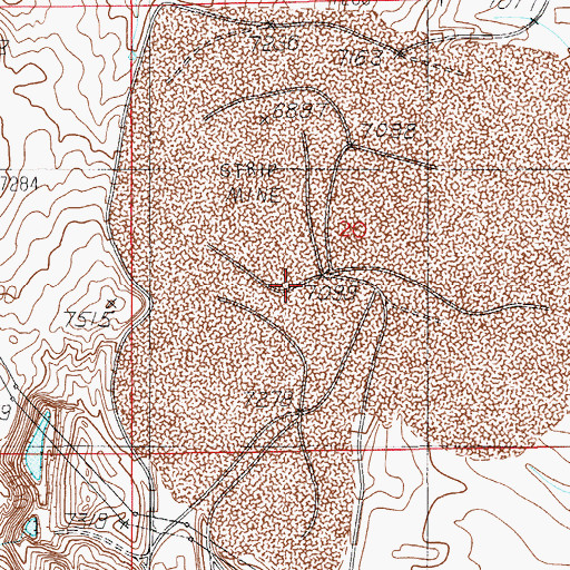 Topographic Map of Adaville Mine, WY