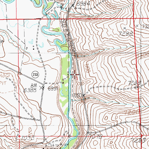 Topographic Map of Haddenham Mine, WY