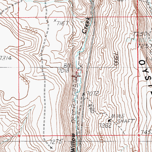 Topographic Map of Kemmerer Number Four Mine, WY