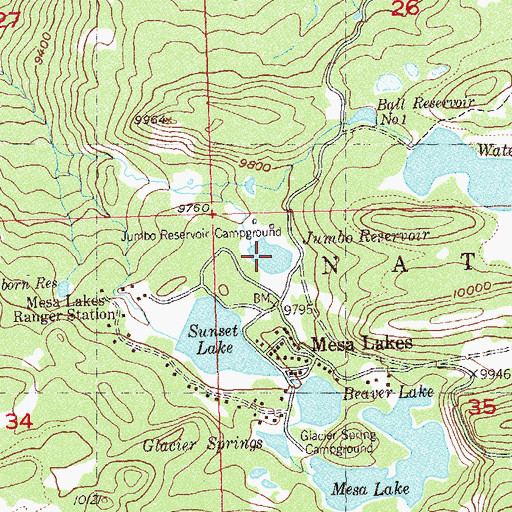 Topographic Map of Jumbo Reservoir, CO