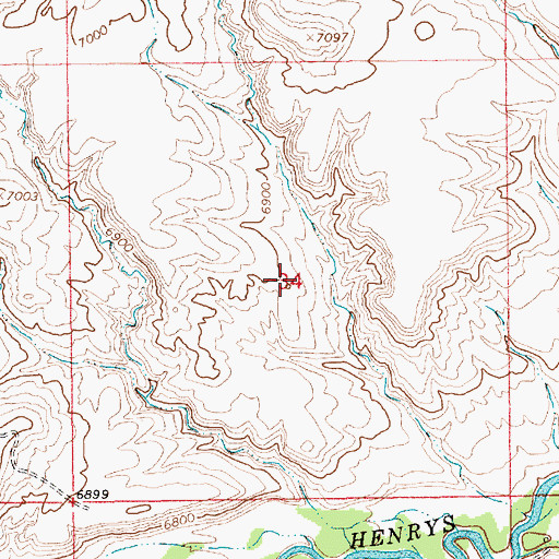 Topographic Map of Indian Mine, WY