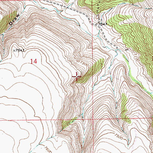Topographic Map of Menkeinney Mine, WY