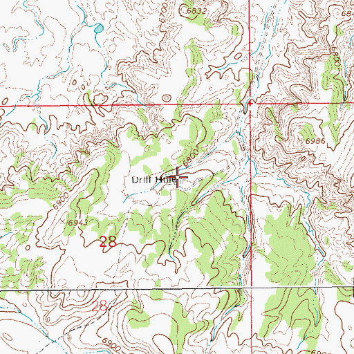 Topographic Map of Phillips Petroleum-Cedar Mountain Number One Mine, WY