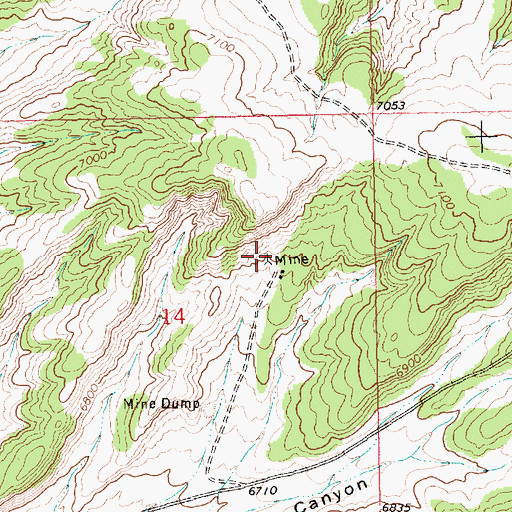 Topographic Map of Kent Mine Number One, WY