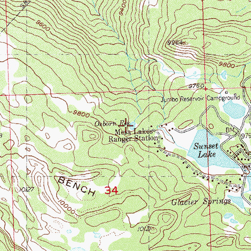 Topographic Map of Osborn Reservoir, CO