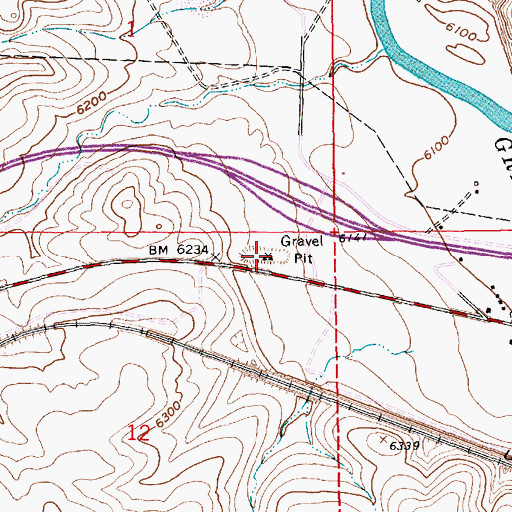 Topographic Map of Green River Pit, WY