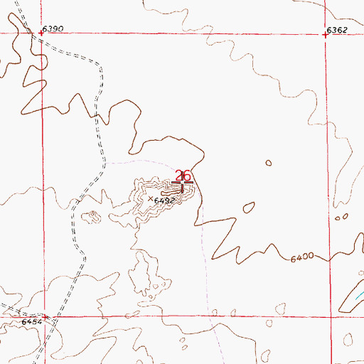 Topographic Map of Granger Number Two Mine, WY