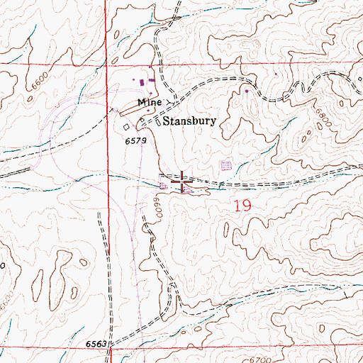 Topographic Map of Stansbury Mine, WY