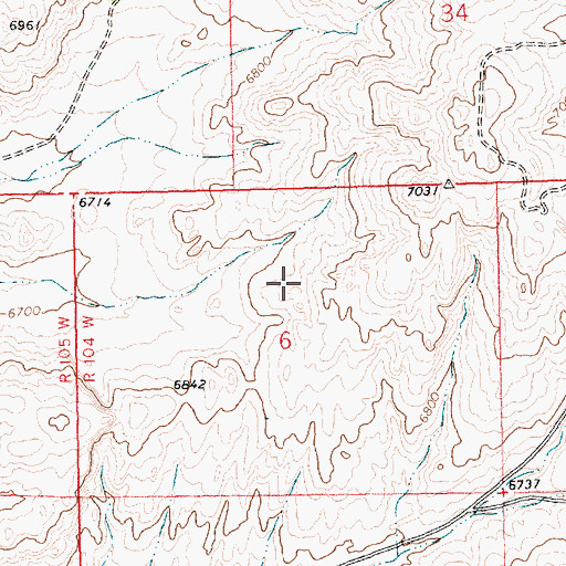 Topographic Map of Hopeful Mine, WY