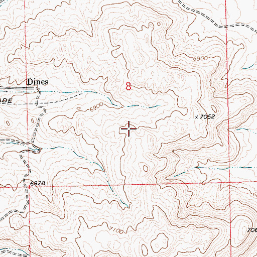 Topographic Map of Dines Number Nine Mine, WY