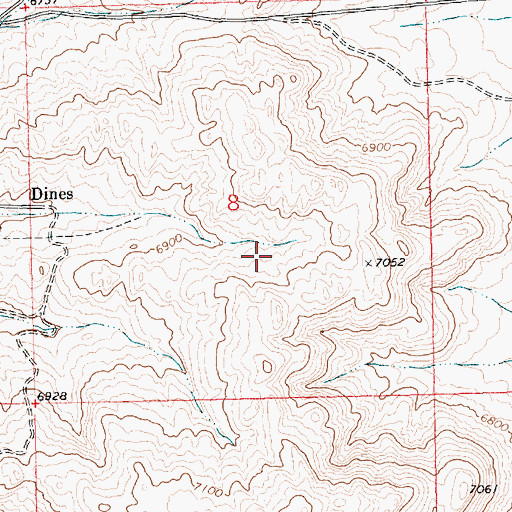 Topographic Map of Dines Number Ten Mine, WY