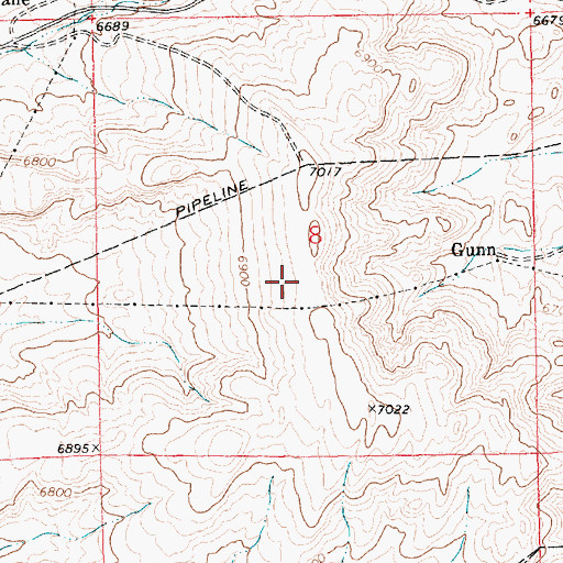 Topographic Map of Gunn-Quealy B Mine, WY