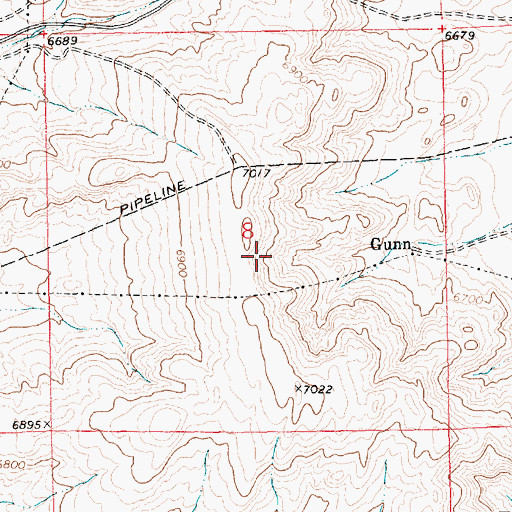 Topographic Map of Gunn-Quealy C Mine, WY