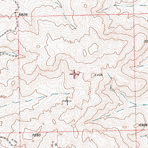 Topographic Map of MO Nine Mine, WY