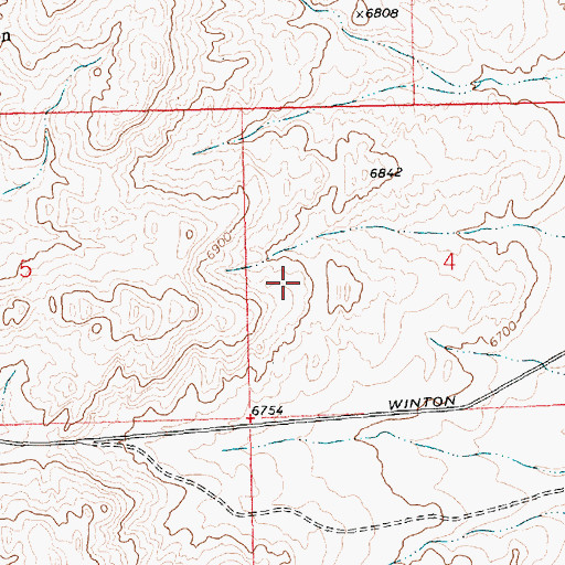 Topographic Map of Reliance Number One Mine, WY