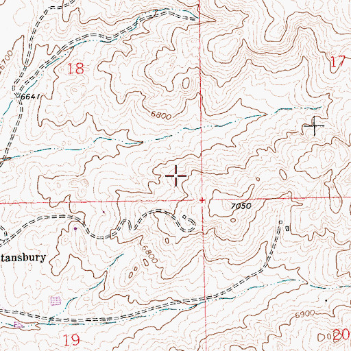 Topographic Map of Stansbury Number Three Mine, WY