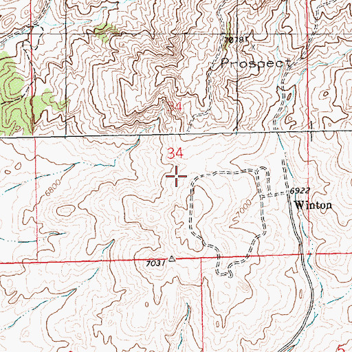 Topographic Map of Winton Number Three Mine, WY