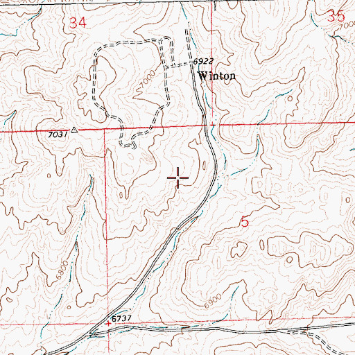 Topographic Map of Winton Number Seven A Mine, WY