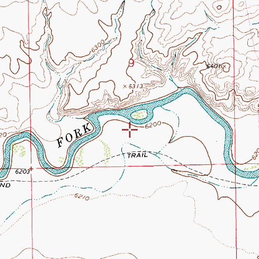 Topographic Map of Westvaco Number Six Mine, WY