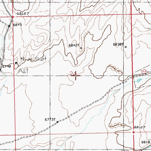Topographic Map of Hottens Prospect, WY