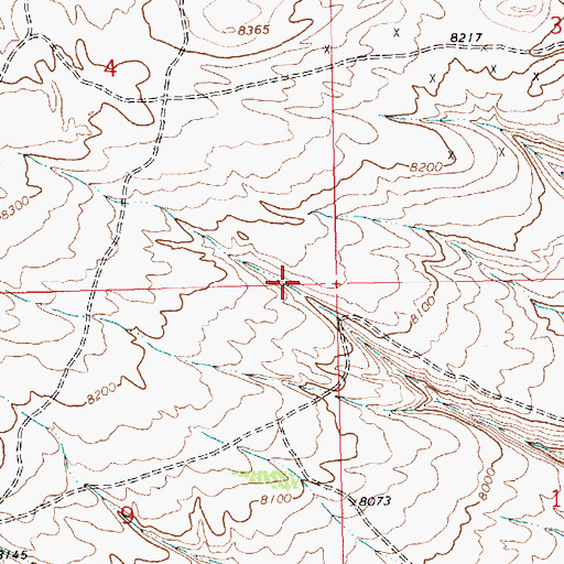 Topographic Map of Pine Mountain Area Mine, WY