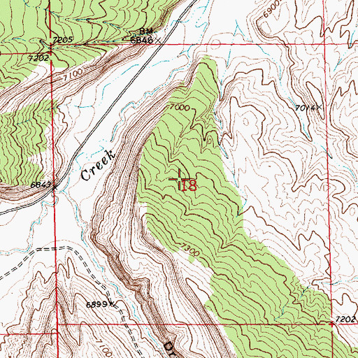 Topographic Map of Mud Mine, WY