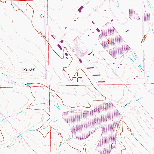 Topographic Map of Jim Bridger Mine, WY