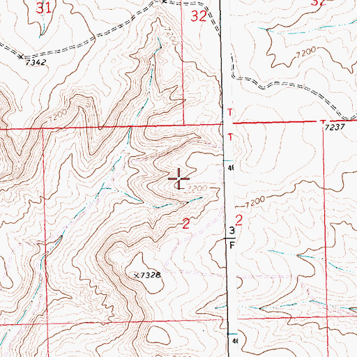 Topographic Map of Mad Number One Mine, WY