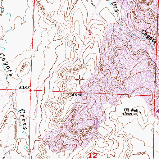 Topographic Map of Andria A, B, C and D Mine, WY