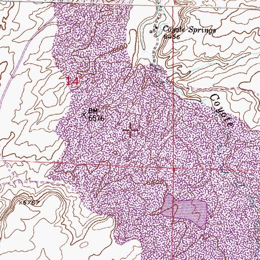 Topographic Map of Loco M, L, K Mine, WY