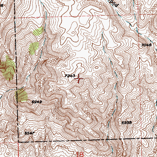 Topographic Map of Mountain View Liberty and Orebin Claims, WY