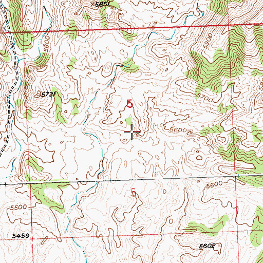 Topographic Map of CDM Number One and Hardluck Number 1-B Mine, WY