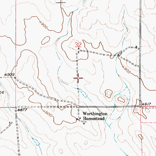 Topographic Map of Fox Numbers Eight and Ten Mine, WY