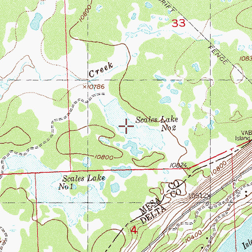 Topographic Map of Scales Lake Number Two, CO