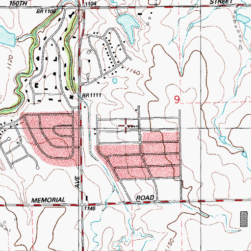 Topographic Map of Central High School, OK