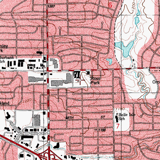 Topographic Map of Ross Park, OK