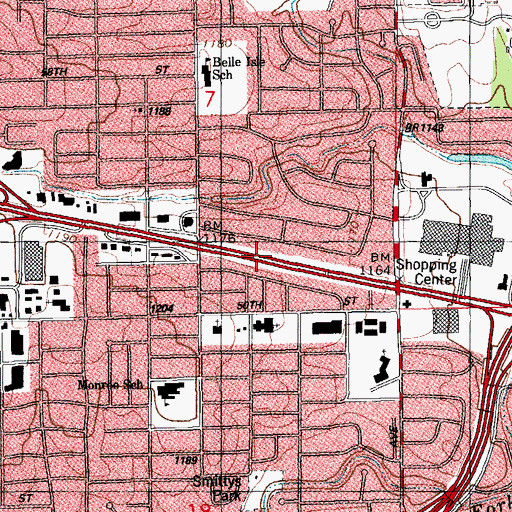 Topographic Map of Smittys Park, OK